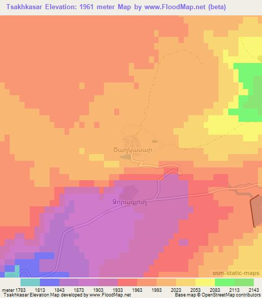 Tsakhkasar,Armenia Elevation Map