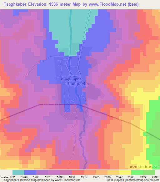 Tsaghkaber,Armenia Elevation Map