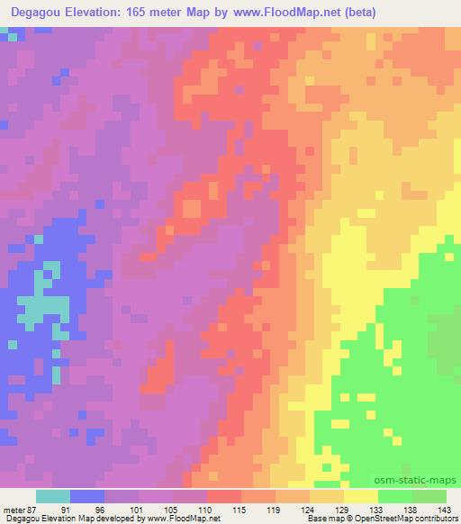 Degagou,Somalia Elevation Map
