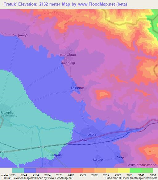 Tretuk',Armenia Elevation Map