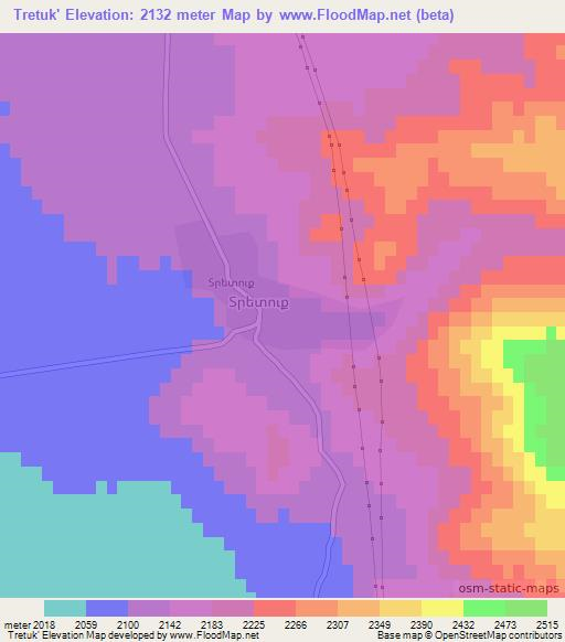 Tretuk',Armenia Elevation Map