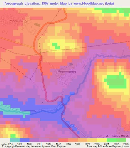 T'orosgyugh,Armenia Elevation Map