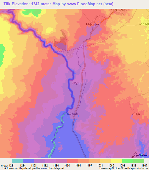 Tlik,Armenia Elevation Map