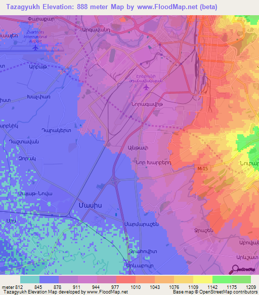 Tazagyukh,Armenia Elevation Map