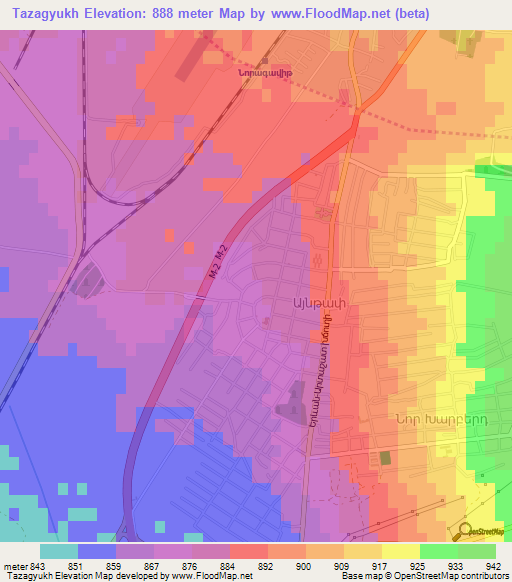 Tazagyukh,Armenia Elevation Map