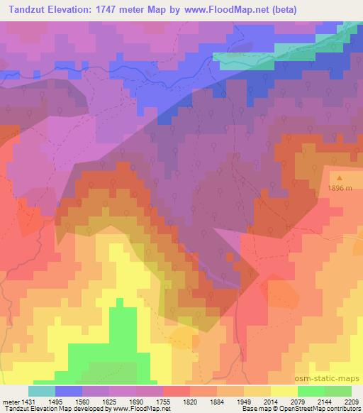 Tandzut,Armenia Elevation Map