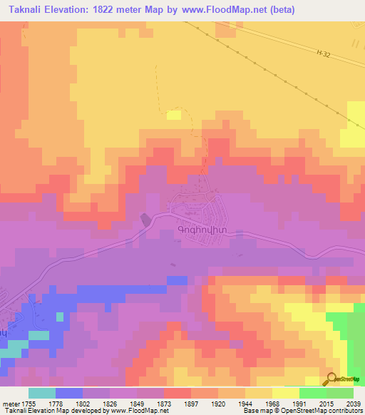Taknali,Armenia Elevation Map
