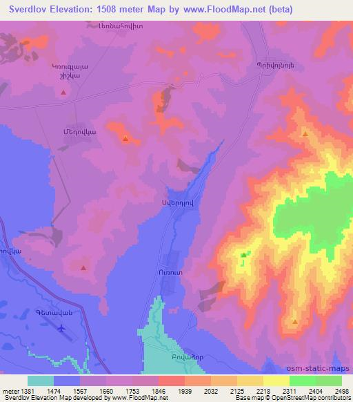 Sverdlov,Armenia Elevation Map
