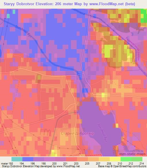 Staryy Dobrotvor,Ukraine Elevation Map