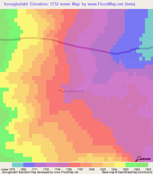 Sovugbulakh,Armenia Elevation Map