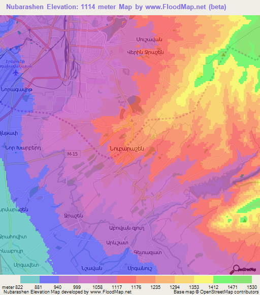Nubarashen,Armenia Elevation Map