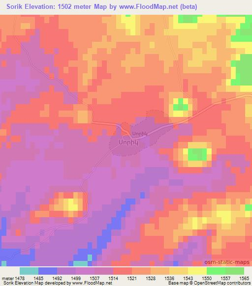 Sorik,Armenia Elevation Map