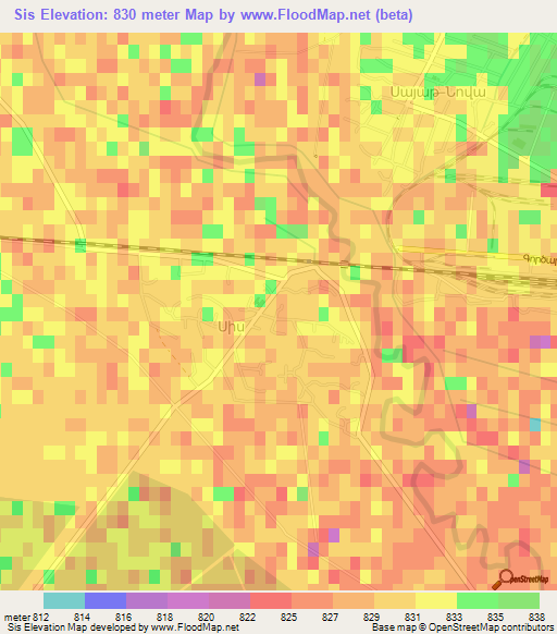 Sis,Armenia Elevation Map