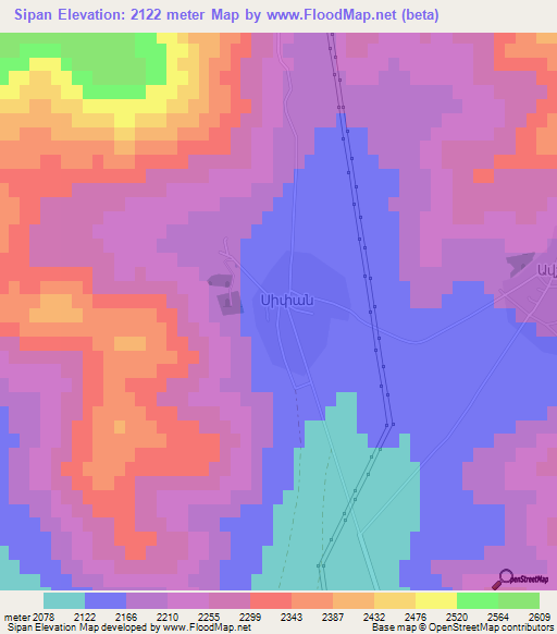 Sipan,Armenia Elevation Map
