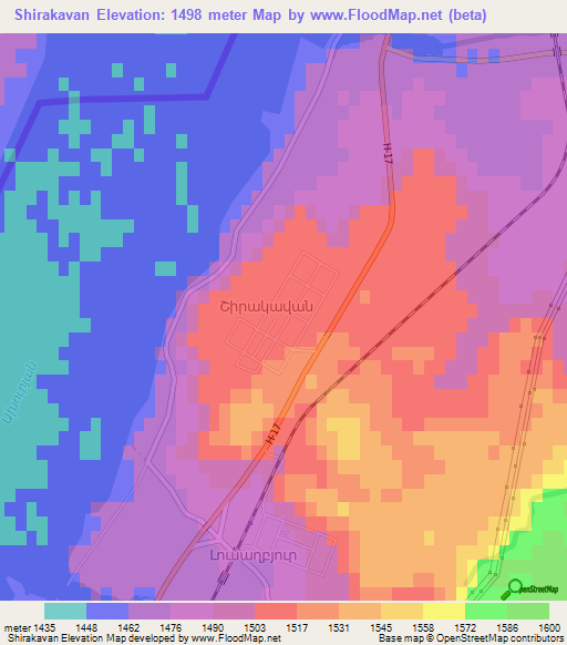 Shirakavan,Armenia Elevation Map