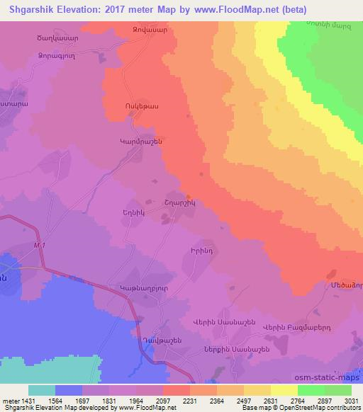 Shgarshik,Armenia Elevation Map