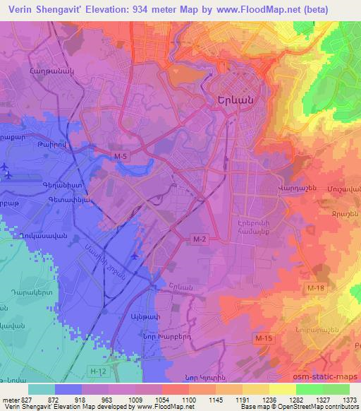 Verin Shengavit',Armenia Elevation Map