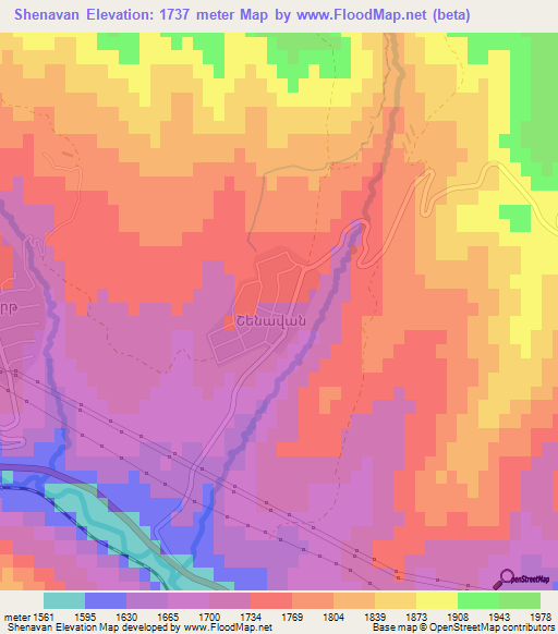 Shenavan,Armenia Elevation Map