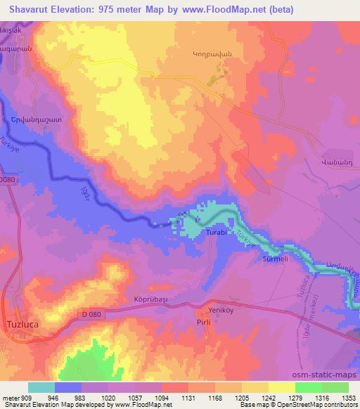 Shavarut,Armenia Elevation Map