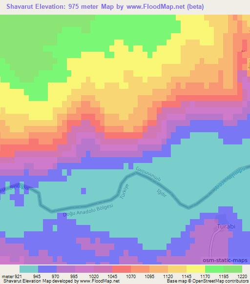 Shavarut,Armenia Elevation Map