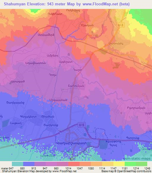 Shahumyan,Armenia Elevation Map
