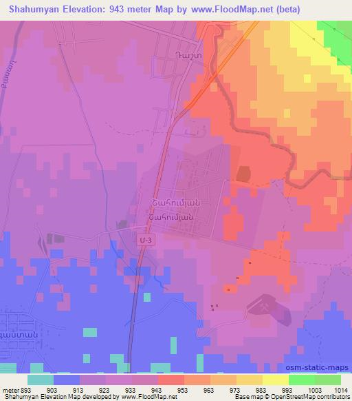 Shahumyan,Armenia Elevation Map