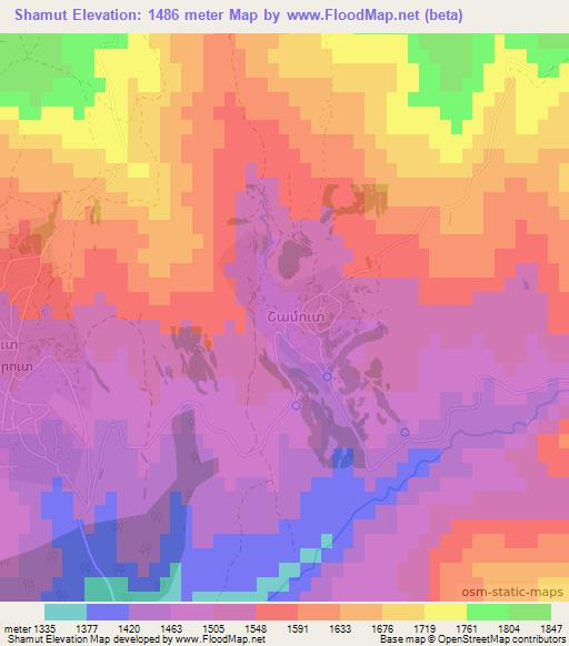 Shamut,Armenia Elevation Map
