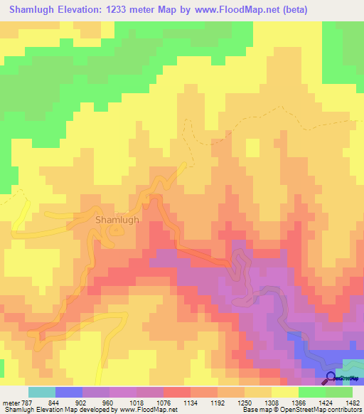 Shamlugh,Armenia Elevation Map
