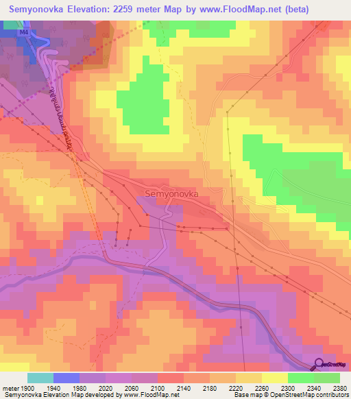 Semyonovka,Armenia Elevation Map