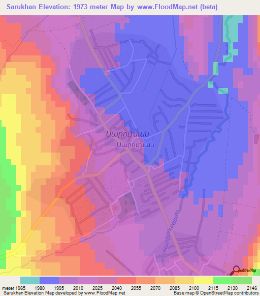 Sarukhan,Armenia Elevation Map