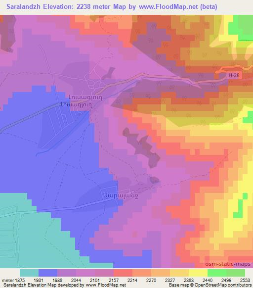 Saralandzh,Armenia Elevation Map