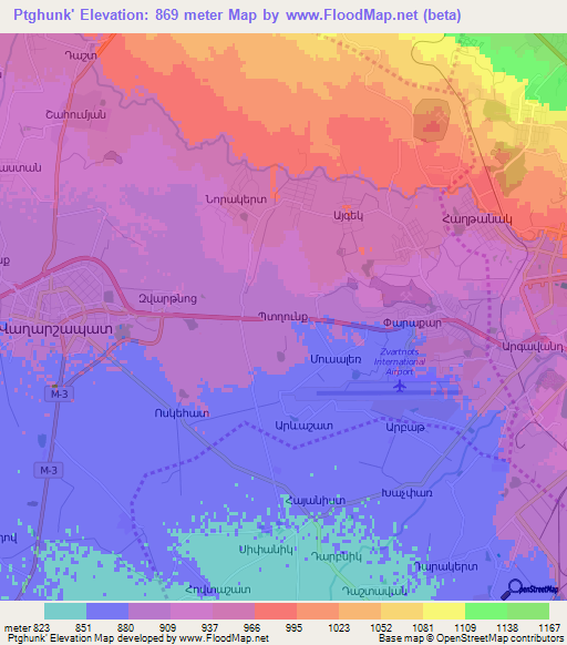 Ptghunk',Armenia Elevation Map
