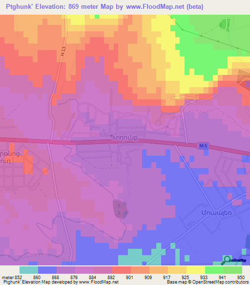 Ptghunk',Armenia Elevation Map