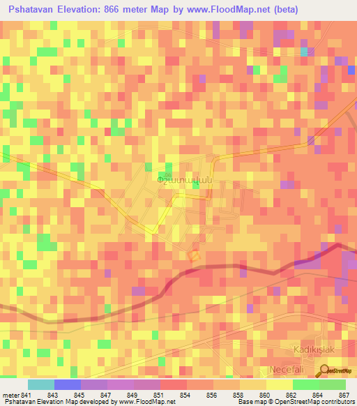 Pshatavan,Armenia Elevation Map