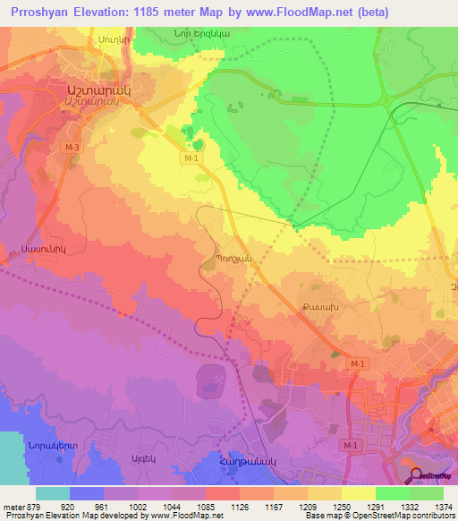 Prroshyan,Armenia Elevation Map