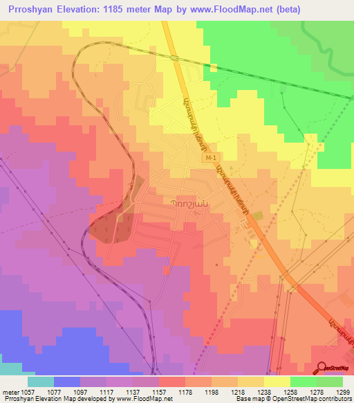 Prroshyan,Armenia Elevation Map