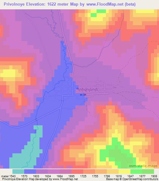 Privolnoye,Armenia Elevation Map