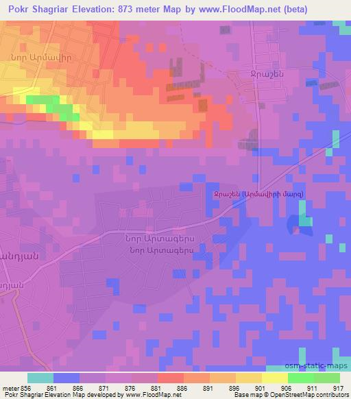 Pokr Shagriar,Armenia Elevation Map