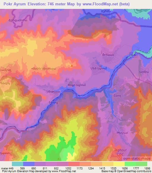 Pokr Ayrum,Armenia Elevation Map