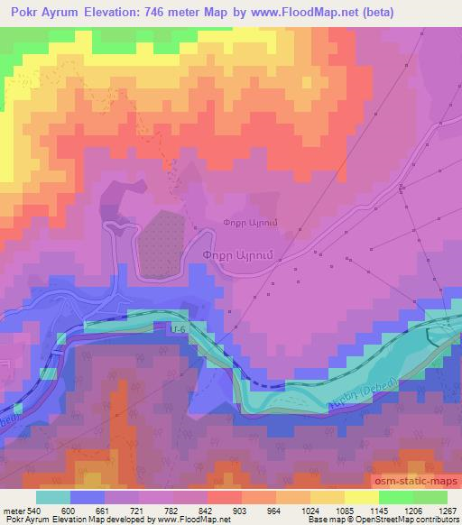 Pokr Ayrum,Armenia Elevation Map
