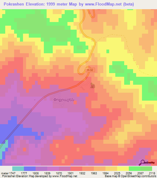 Pokrashen,Armenia Elevation Map