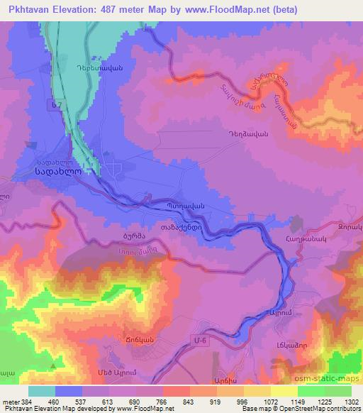 Pkhtavan,Armenia Elevation Map