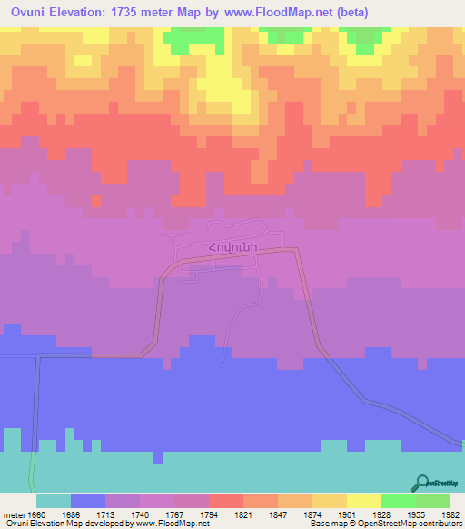 Ovuni,Armenia Elevation Map