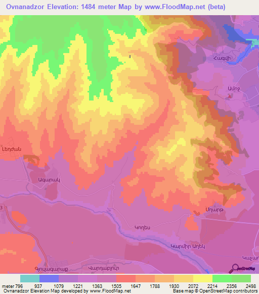 Ovnanadzor,Armenia Elevation Map