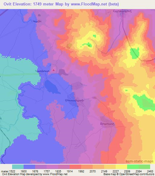 Ovit,Armenia Elevation Map