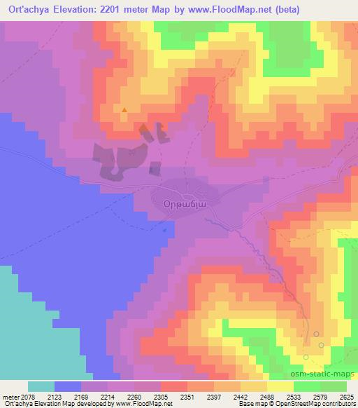 Ort'achya,Armenia Elevation Map