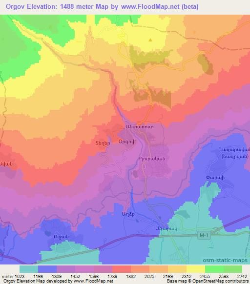 Orgov,Armenia Elevation Map