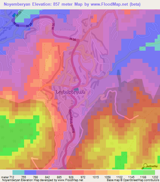Noyemberyan,Armenia Elevation Map