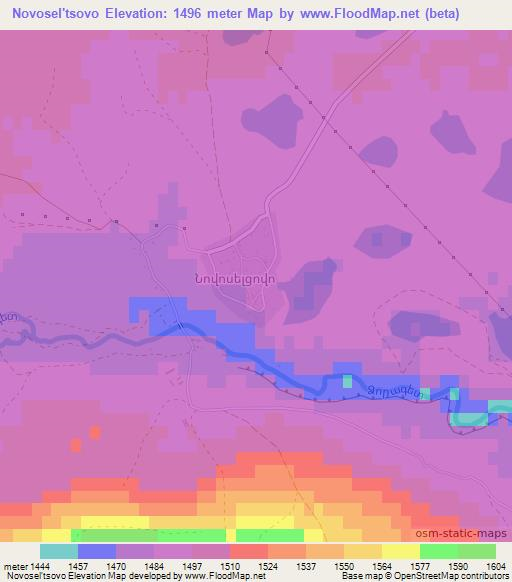 Novosel'tsovo,Armenia Elevation Map