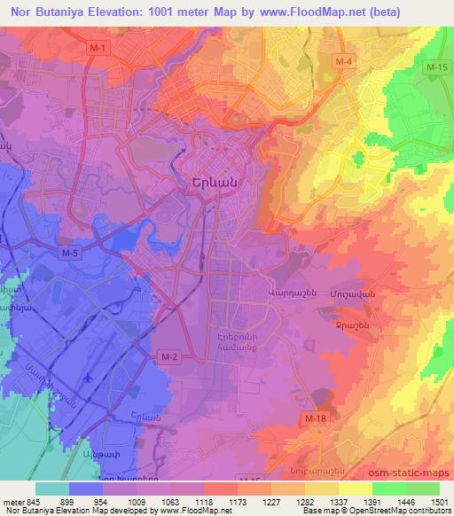 Nor Butaniya,Armenia Elevation Map
